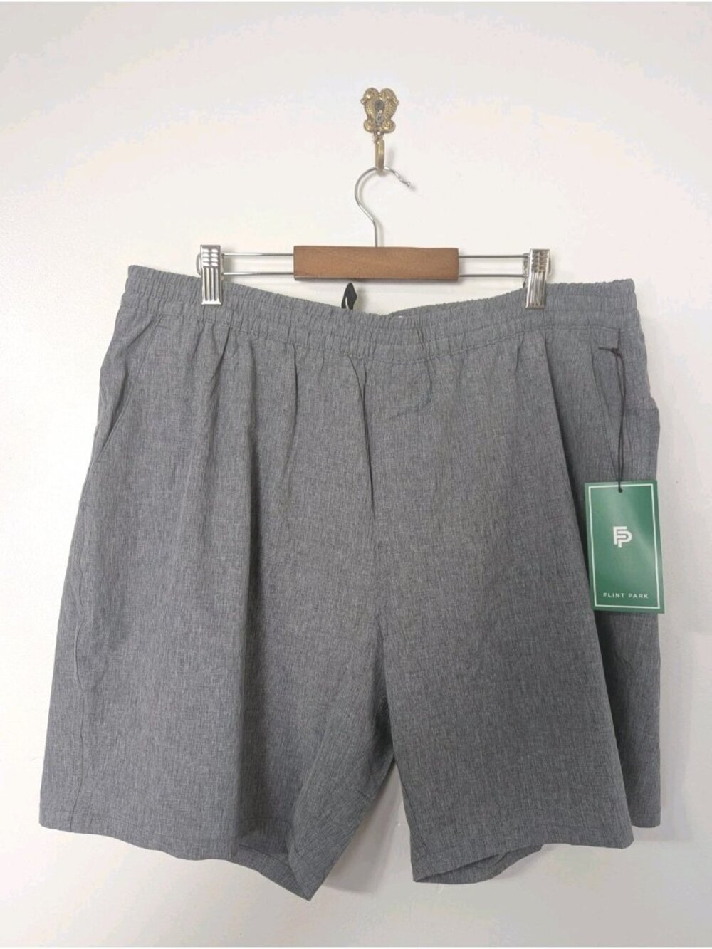 Flint Park Men’s Size 2XL Shorts Gray Athletic Pockets 7" Inseam Lined NWT